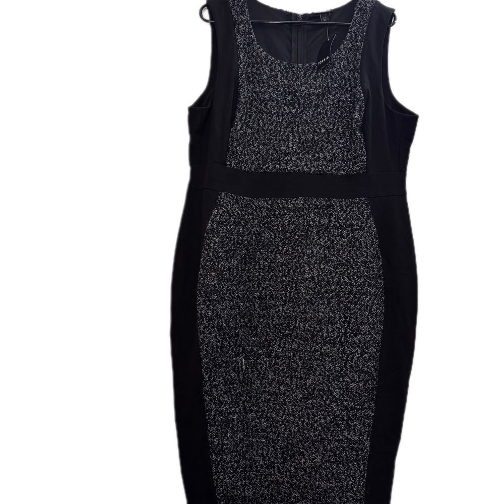 NWT Torrid Size 14 Black Boucle Contoured Panel Dress Sleeveless Career - Picture 3 of 7